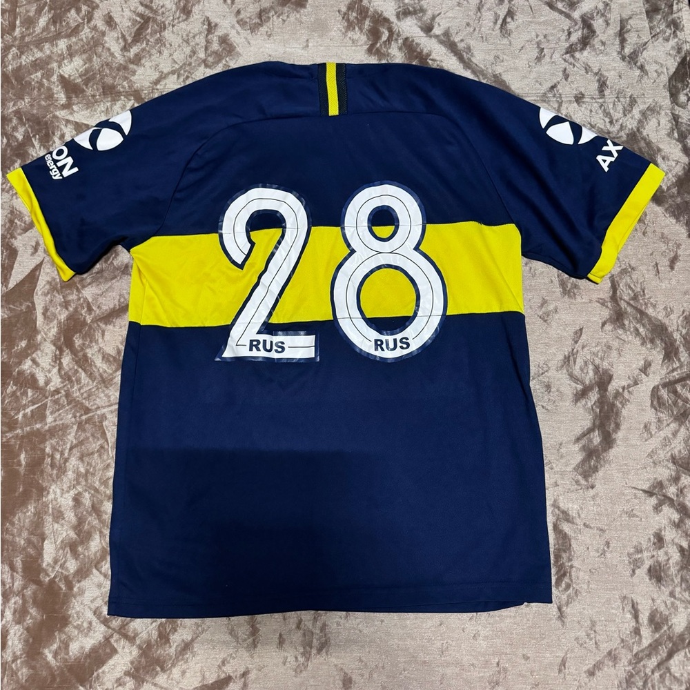 Nike Men’s XL Aeroswift #28 De Rossi Dri-fit Qatar Airways Blue/Yellow CABJ Mens